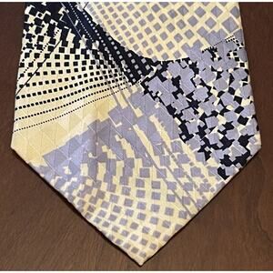 Vintage Mani Gold Gray Black Hand Made 100% Silk Men’s Neck Tie Made In Korea